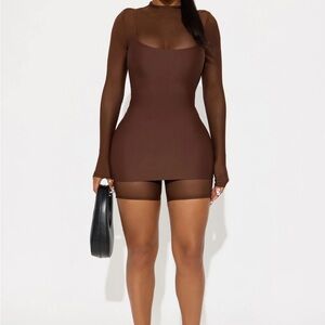 Fashion Nova Brown Mini Dress